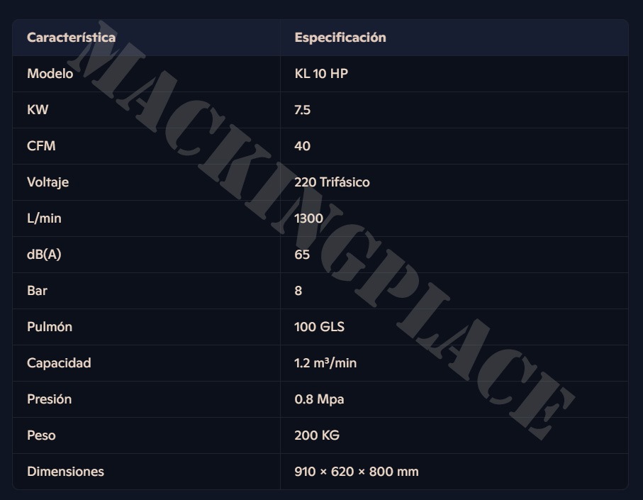 Miniatura de Compresor de Tornillo KL 7.5HP - Trifásico